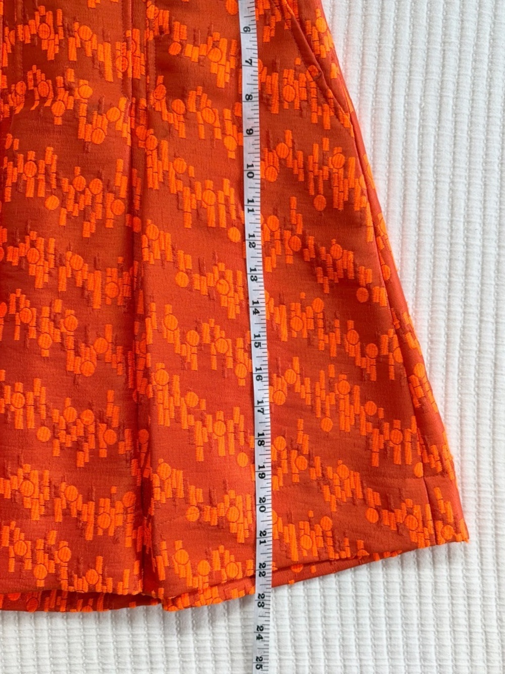Essentiel Antwerp Full A-Line Orange Jacquard Maximalism Designer Skirt - Picture 7 of 10